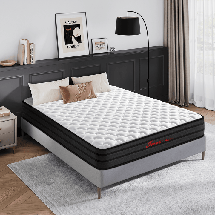 Matelas INRE 140x190 cm: Mousse à Mémoire de Forme, 25cm d'Épaisseur, Réversible & Hypoallergénique