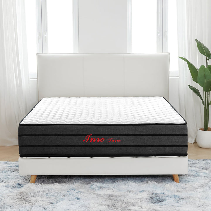Matelas INRE 140x200 cm Épais 25 cm Mousse Mémoire de Forme Réversible Hypoallergénique