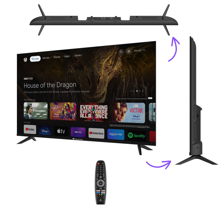TÉLÉVISEUR QLED UHD 4K CONTINENTAL EDISON 55" (139 cm) Smart Google