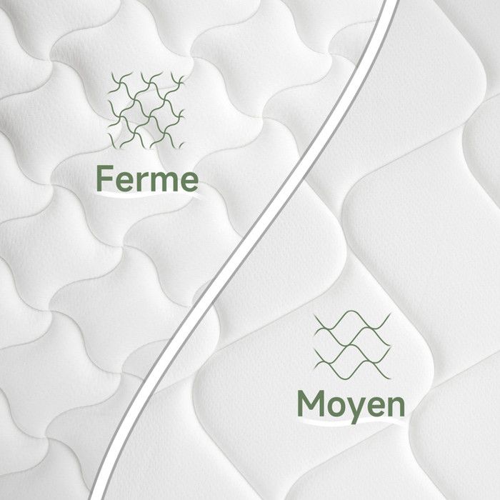Matelas INRE 140x200 cm Épais 25 cm Mousse Mémoire de Forme Réversible Hypoallergénique