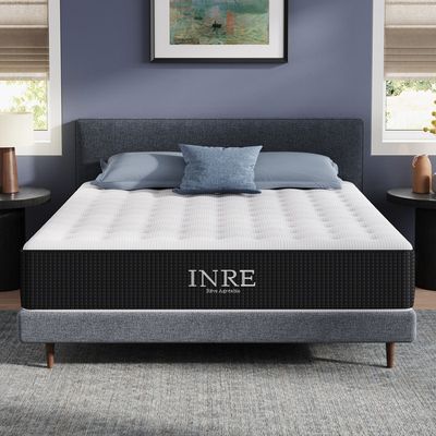 Matelas INRE 160x200 cm Mousse à Mémoire de Forme Réversible 7 Zones Ergonomiques