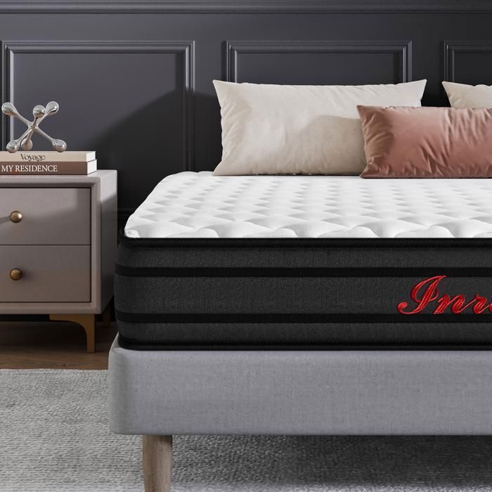 Matelas INRE 160x200 cm Épais 25 cm Mousse Mémoire de Forme Réversible Hypoallergénique