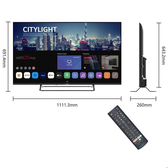 Smart Tech TV LED 4K UHD 50 pouces (127cm) Smart TV Web OS-50UW02V