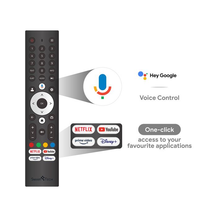 Smart Tech TV QLED 4K UHD 55 pouces (139 cm) 55QG02V Google TV