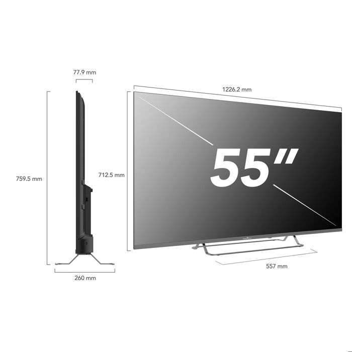 Smart Tech TV QLED 4K UHD 55 pouces (139 cm) 55QG02V Google TV