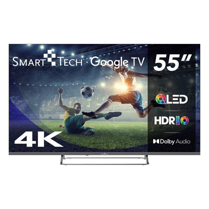Smart Tech TV QLED 4K UHD 55 pouces (139 cm) 55QG02V Google TV