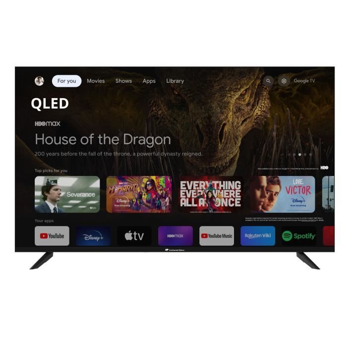 TÉLÉVISEUR QLED UHD 4K CONTINENTAL EDISON 55" (139 cm) Smart Google