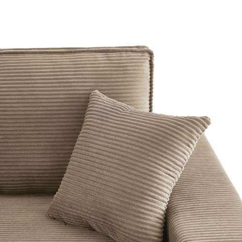 Canapé d'angle convertible et réversible ZOLA 4 places en velours côtelé taupe
